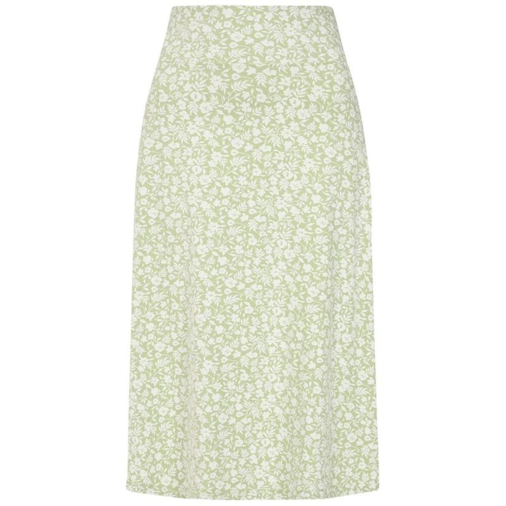 Lazy Jacks Womens/Ladies Floral Jersey Skirt / Grass Green